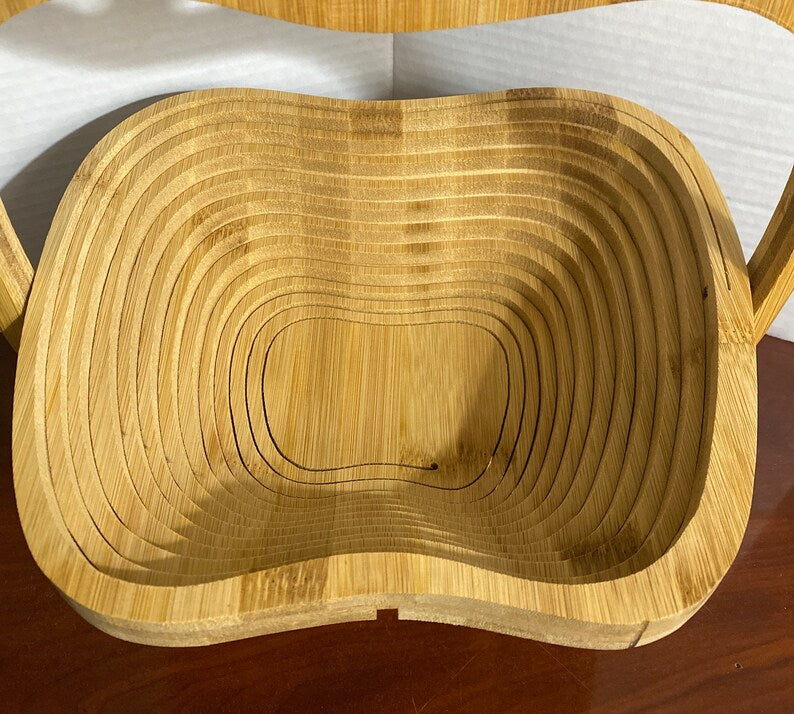Panier Pliable en Bois – Design Pomme Élégant