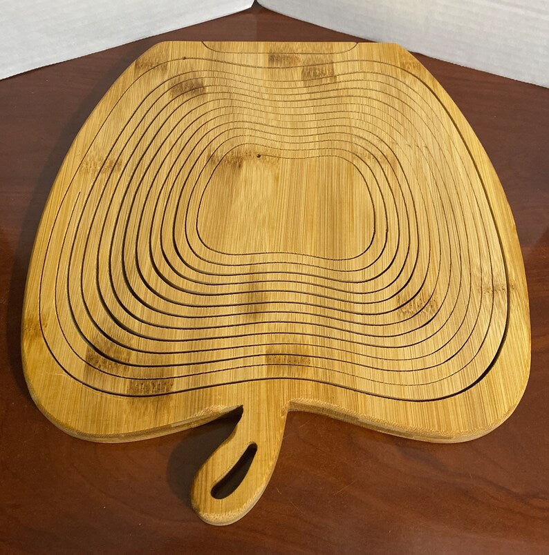 Panier Pliable en Bois – Design Pomme Élégant